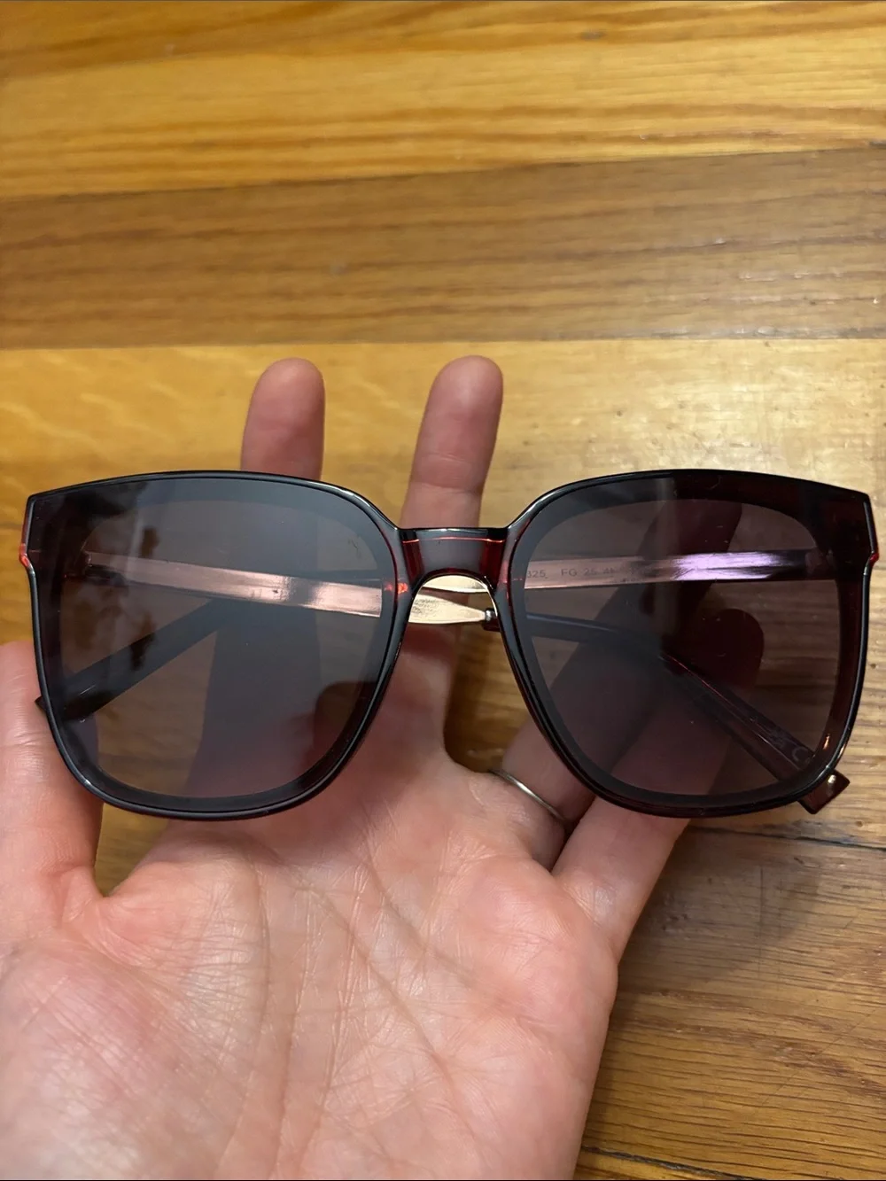 Oversized Square Women's Sunglasses in Wine Tortoise